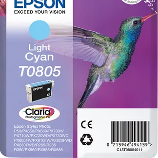 Epson Hummingbird Singlepack Light Cyan T0805 Claria Photographic Ink Epson Hummingbird Singlepack Light Cyan T0805 Claria Photographic Ink