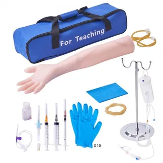 VEVOR Phlebotomie-Kit, IV Übungsarm Übungssätze, Phlebotomie-Arm-Praxis-Kit 560 x 130 x 70 mm, Trainingsarm für Intravenöse Injektion Inkl. IV-Ständer, Infusionsschlauch, Aderpresse usw. VEVOR Phlebotomie-Kit, IV Übungsarm Übungssätze, Phlebotomie-Arm-Praxis-Kit 560 x 130 x 70 mm, Trainingsarm für Intravenöse Injektion Inkl. IV-Ständer, Infusionsschlauch, Aderpresse usw.