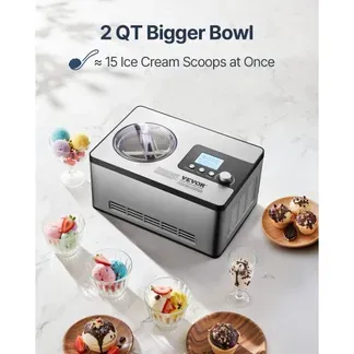 VEVOR Kompressor Eismaschine Eiscrememaschine 2 L, 180 W Frozen Joghurtbereiter Speiseeismaschine 3 Modi Joghurtmaschine Haushalt, Tragbare Eismaschine Sorbet Gelato Geräuscharm Silber Elektrisch VEVOR Kompressor Eismaschine Eiscrememaschine 2 L, 180 W Frozen Joghurtbereiter Speiseeismaschine 3 Modi Joghurtmaschine Haushalt, Tragbare Eismaschine Sorbet Gelato Geräuscharm Silber Elektrisch