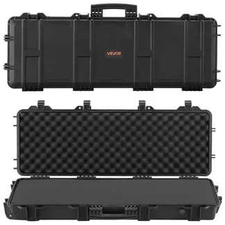 VEVOR Waffenkoffer mit Hartschale für Langwaffen abschließbarer Gewehrkoffer mit vorgeschnittenen Schaumstoffen, Langwaffenkoffer Waffenaufbewahrung rollbar IP67 wasserfest, 108,9 x 39,2 x 15,5 cm Schwarz VEVOR Waffenkoffer mit Hartschale für Langwaffen abschließbarer Gewehrkoffer mit vorgeschnittenen Schaumstoffen, Langwaffenkoffer Waffenaufbewahrung rollbar IP67 wasserfest, 108,9 x 39,2 x 15,5 cm Schwarz