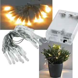 LED Batterie-Lichterkette „CT-BK20“ 2m warmweiß, transp. Kabel, 20 LEDs LED Batterie-Lichterkette „CT-BK20“ 2m warmweiß, transp. Kabel, 20 LEDs