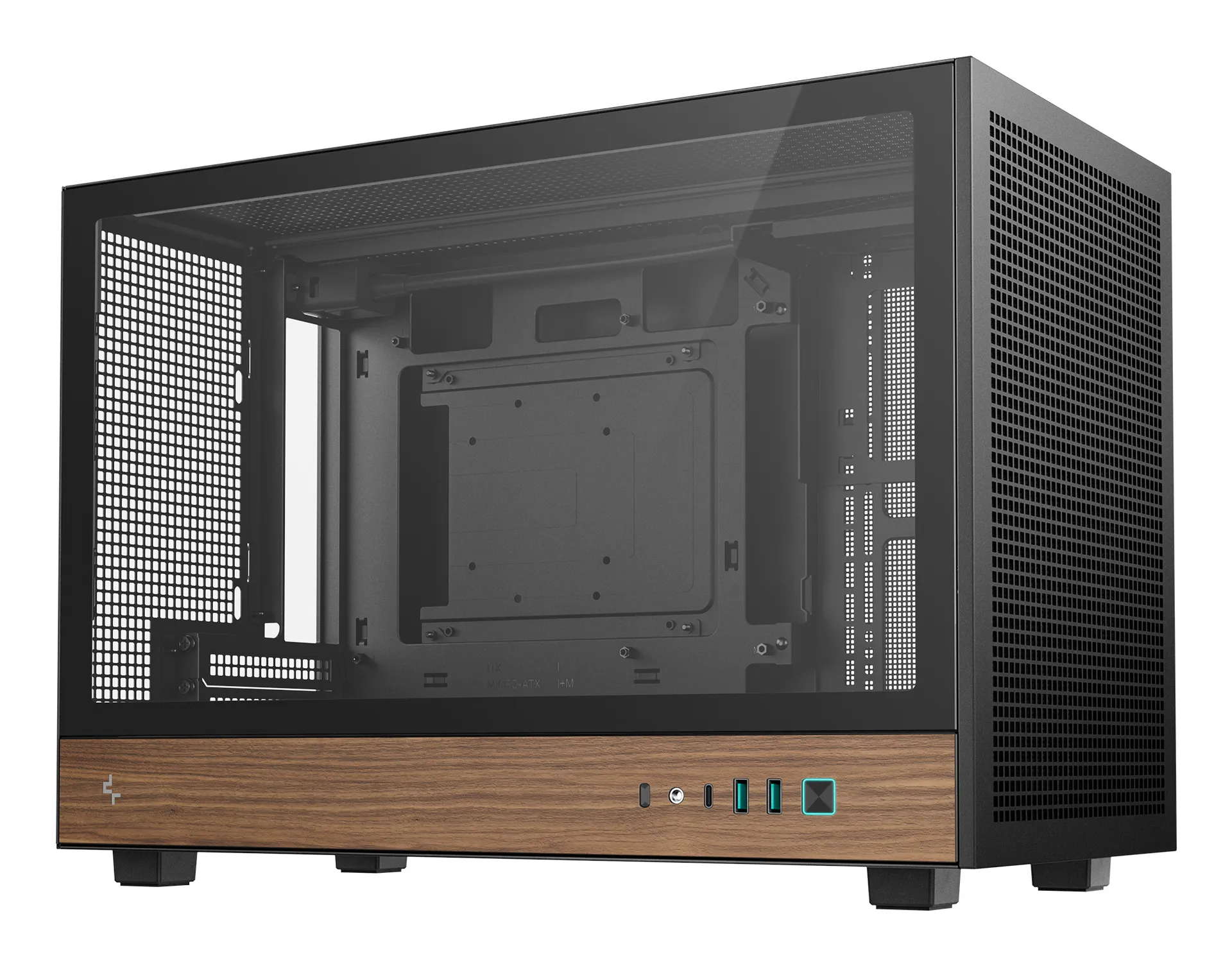DeepCool CH260 WOOD Micro Tower Schwarz, Holz – Bild 3