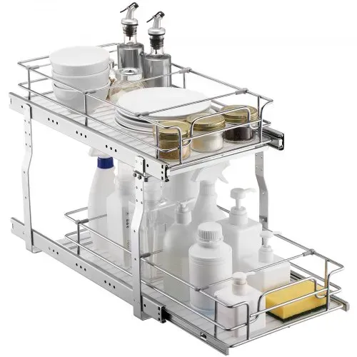 VEVOR Ausziehbarer Spülschrank-Organizer mit 2 Ebenen unter Waschbecken (249x539x81 mm) Gewürzregal Küchenregal Lagerregal Organizer für Küche Badezimmer 334x563x485 mm (Installationsgröße) VEVOR Ausziehbarer Spülschrank-Organizer mit 2 Ebenen unter Waschbecken (249x539x81 mm) Gewürzregal Küchenregal Lagerregal Organizer für Küche Badezimmer 334x563x485 mm (Installationsgröße)