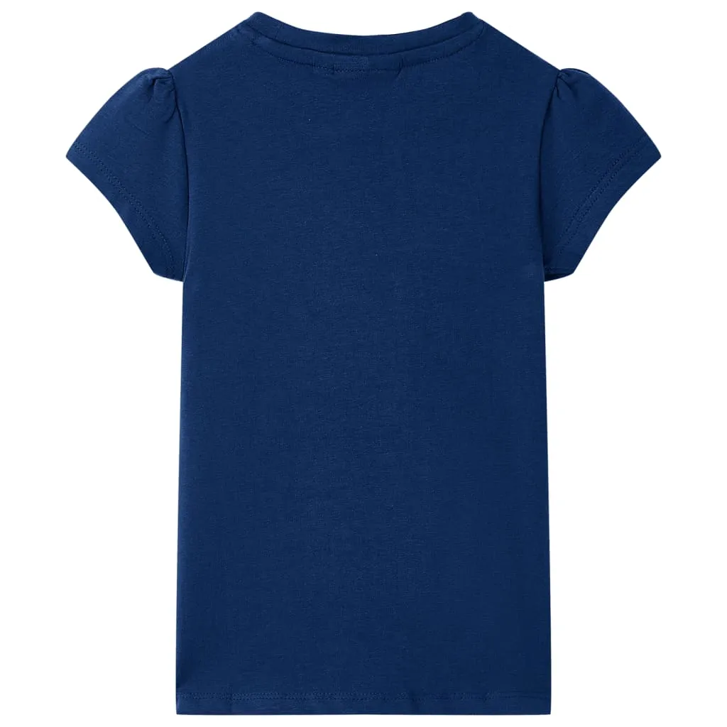 vidaXL Kinder-T-Shirt Marineblau 128 – Bild 2