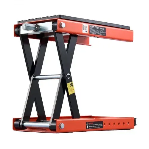VEVOR Motorradheber 680 kg Tragkraft Motorradhebebühne mit Breiter Auflagefläche Sicherheitsbolzen 105-350 mm Höhenverstellbar Scherenheber aus Stahl für Straßenmotorräder Cruiser Schwarz Orange – Bild 10