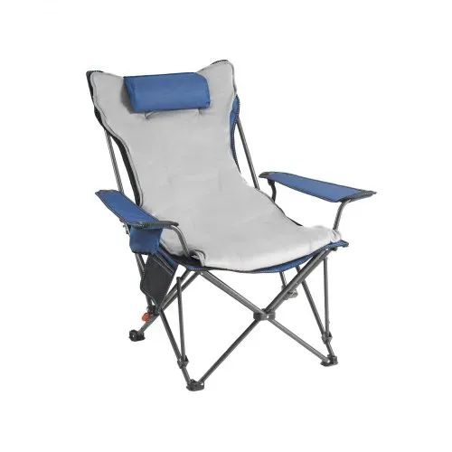 VEVOR Campingstuhl faltbar, Liegestuhl mit 4 verstellbaren Positionen, Relaxsessel Liege mit Getränkehalter, Strandstuhl mit Kopfstütze & Fußstütze, trägt 100 kg, für Outdoor Camping, blau – Bild 9