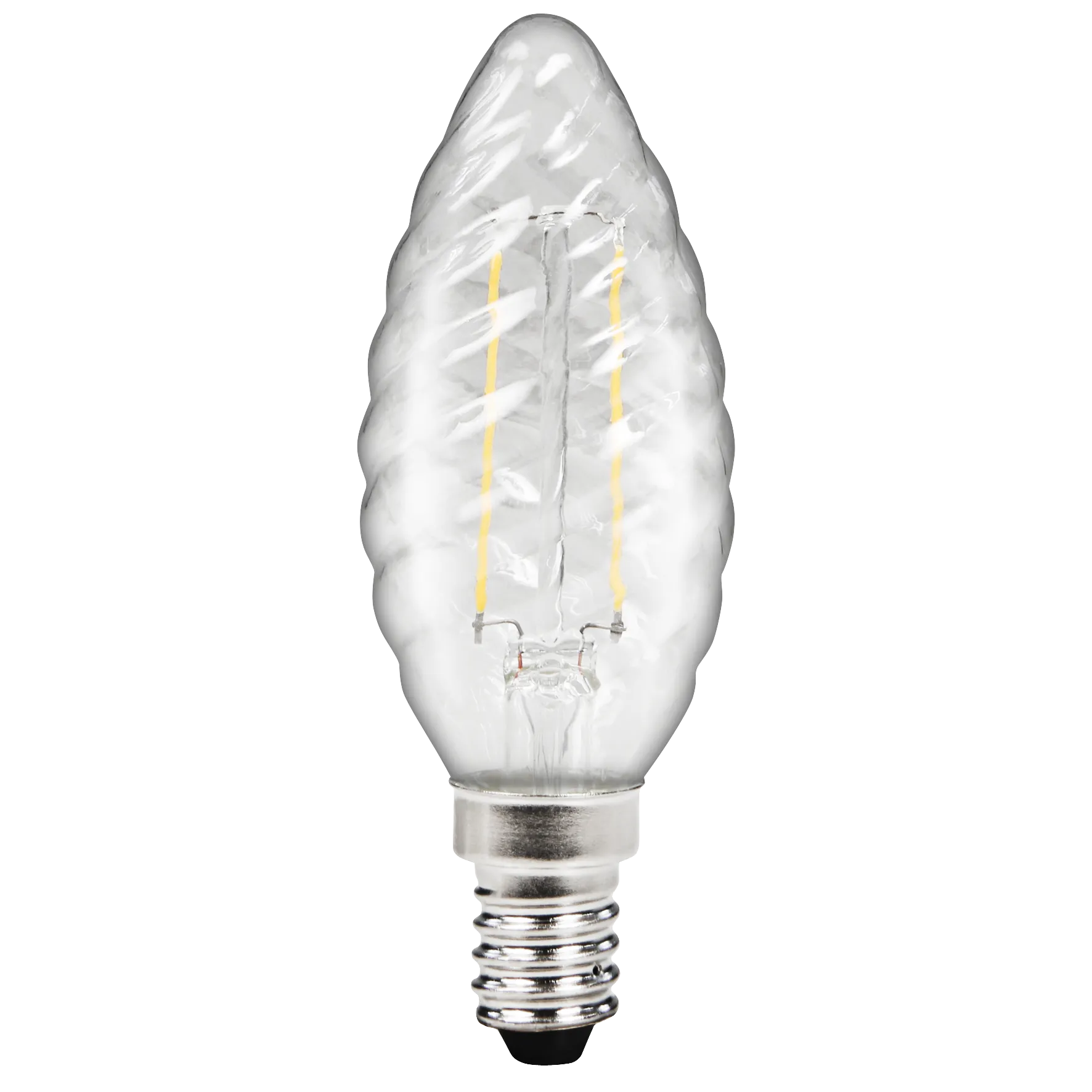 LED Filament Kerzenlampe gedreht McShine “Filed“, E14, 2W, 260 lm, warmweiß, klar LED Filament Kerzenlampe gedreht McShine “Filed“, E14, 2W, 260 lm, warmweiß, klar