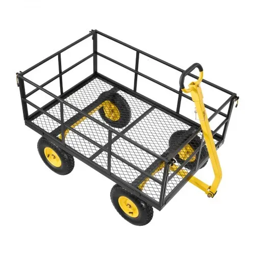 VEVOR Bollerwagen 116,8x76x77,5 cm, Transportwagen 635 kg, Gartenwagen, Gerätewagen, 2-in-1-Handwagen, mit All-Terrain-Reifen, abnehmbaren Seitenteilen aus Netzmaterial & um 180° drehbarem Griff – Bild 9
