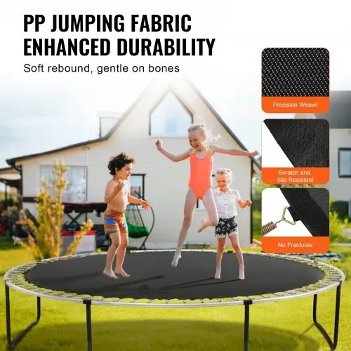 VEVOR Ersatz-Trampolinmatte Sprungmatte universell für rundes 426 cm Trampolin, verstärkte UV-beständige Matte mit Federwerkzeug & langlebigen V-Ringen, passend für Federlängen von 16,5 bis 17,8 cm – Bild 2