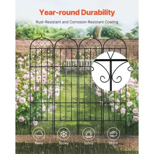 VEVOR Rankhilfe für Kletterpflanzen, 51x220 cm, 4er-Set rostfreies Metallspalier für Gartenblumen, Kletterrosen-Spalier, Rankgitter, Gurkenstütze, dekoratives Clematis-Spalier für Innenhöfe & Rasen – Bild 2