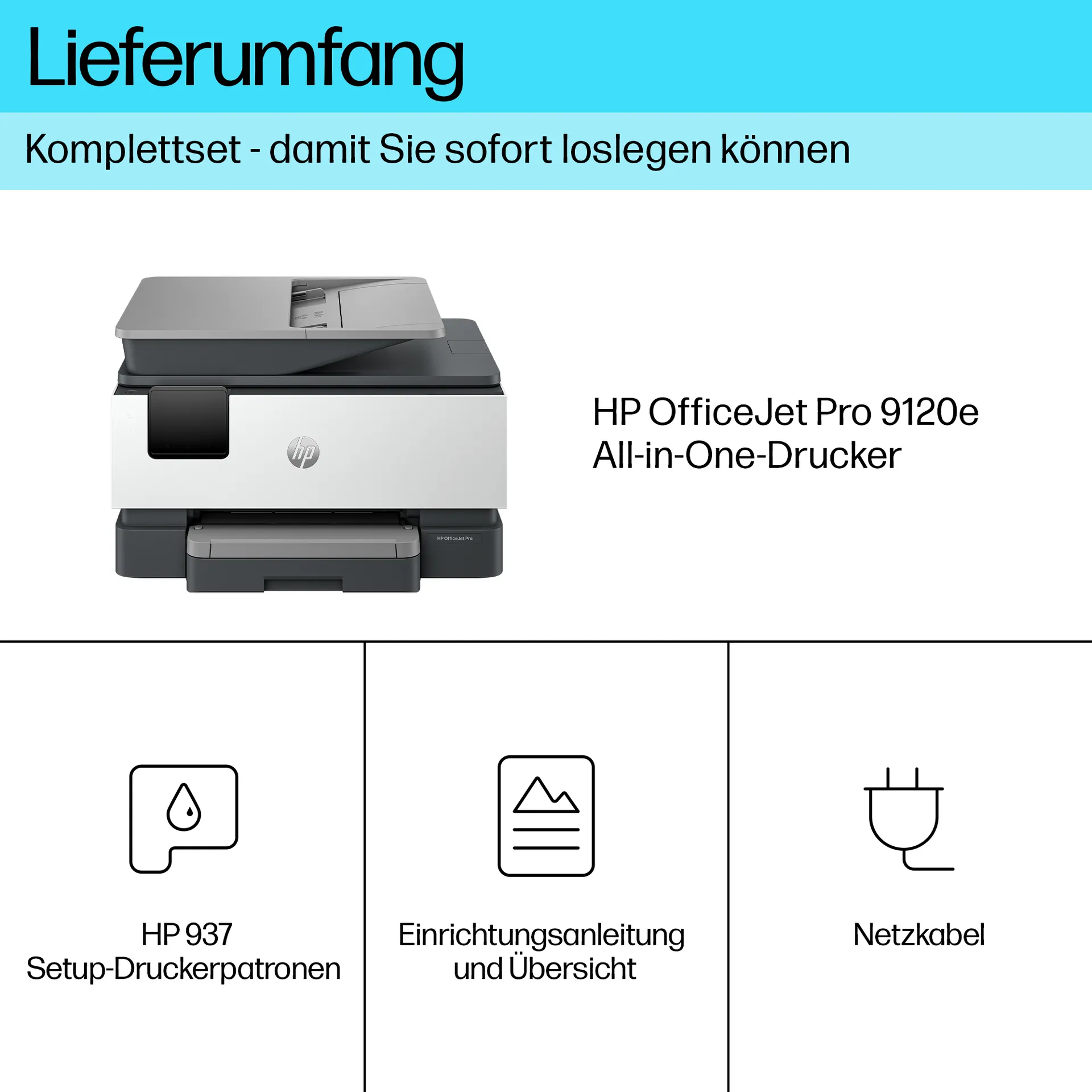 HP OfficeJet Pro 9120E Wireless All-in-One Farbe Drucker, Instant Ink; Beidseitiger Druck – Bild 5
