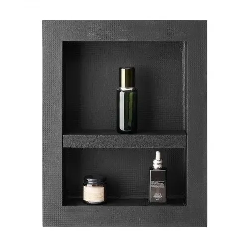 VEVOR Duschnische, 10,16x40,64x50,8 cm, Wandnische mit beweglichem Trennregal, Seifen- & Shampoo-Aufbewahrungs-Organizer, rechtwinklige Ecken, schwarz für Badezimmerdusche – Bild 9