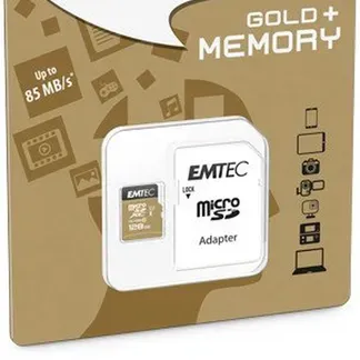Flash SecureDigitalCard (microSD) 128GB – EMTEC Gold+ Flash SecureDigitalCard (microSD) 128GB – EMTEC Gold+