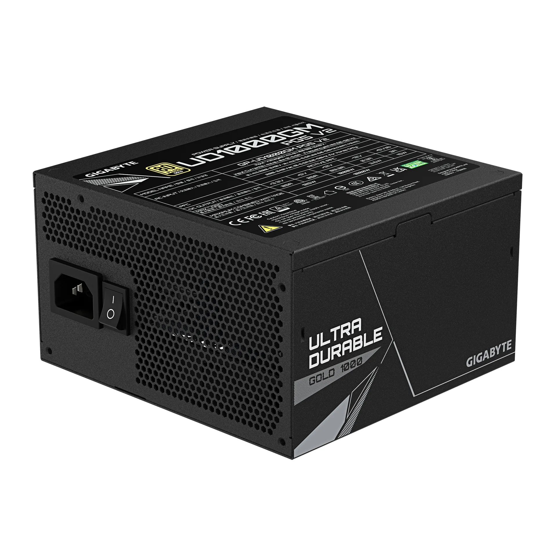 GIGABYTE UD1000GM PG5 V2 Netzteil – PCIe Gen 5.1, 80 PLUS Gold, Vollmodulares Design, 120-mm-Lüfter, ATX 3.1-kompatibel, EU-Stecker – Bild 5