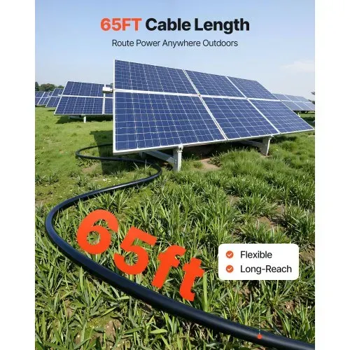VEVOR Solarkabel Verlängerung 19,9 m Schwarz & 19,9 m Rot, 10 AWG, Solarverlängerungskabel mit MC4 Steckern, IP67 Wasserdichtes Verzinntes Kupferkabel, Solarleitung für Photovoltaikanlagen – Bild 3