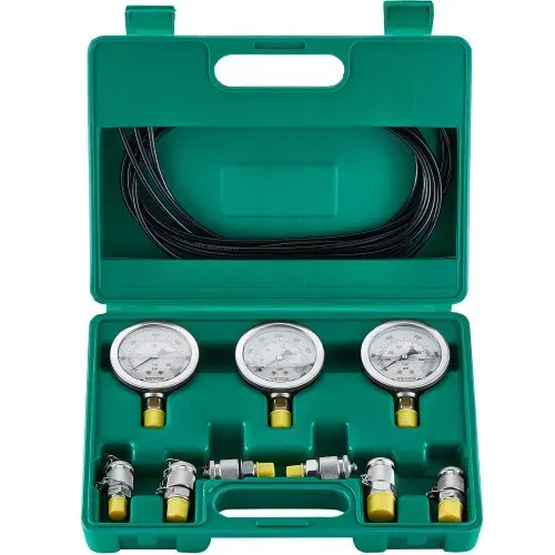 VEVOR Hydraulikdruck-Testset, 250/400/600 bar, 3 Messgeräte, 6 Testkupplungen, 3 Testschläuche, Bagger-Hydraulik-Testmanometer-Set mit Tragbarer Tragetasche für Bagger, Traktoren, Baumaschinen – Bild 9