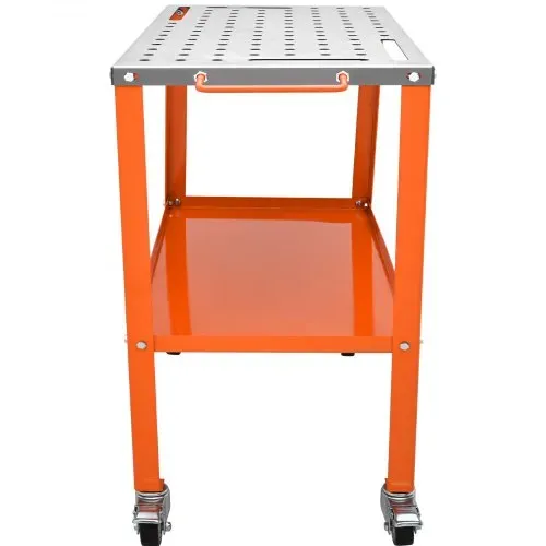 VEVOR Mobiler Schweißtisch 91,4x45,7cm Schweißwerkbank 544kg Tragfähigkeit Lochtisch 94 Löcher (φ 1,6cm) Werkbank Kohlenstoffstahl Arbeitstisch Schweißwagen mit Rädern 4 Werkzeugschlitzen – Bild 8
