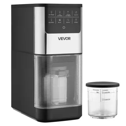 VEVOR Eismaschine, 7-in-1-Gerät für Gelato, Sorbet, Milchshake, Frozen Yogurt & Light-Eiscreme, Hausgemachte Eismaschine mit Ein-Knopf-Funktion zum Einrühren und Nachdrehen, Glatte Cremige Textur – Bild 8