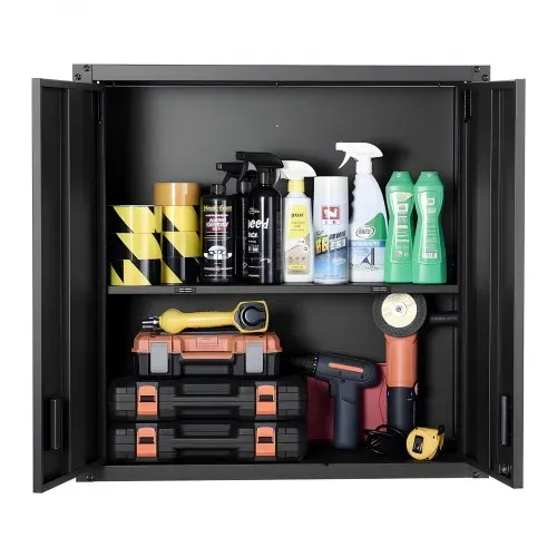 VEVOR Hängeschrank Werkstatt, 762x310x762 mm, Werkzeugschrank aus Stahl mit abschließbaren Türen & verstellbarem Regal, Wandhängeschrank für Garage, Keller, Küche, Lager, schwarz – Bild 8