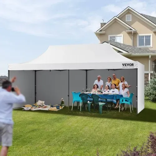 VEVOR Pavillon 304,8x609,6x320cm Gartenzelt 500D PU-Silber-Gewebe Faltpavillon höhenverstellbar inkl. Aufbewahrungstasche Partyzelt 12-16 Personen Pop up Zelt Gartenpavillon für Campingausflug – Bild 7