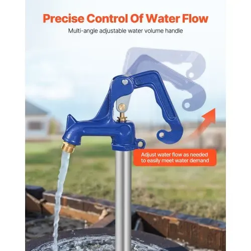 VEVOR Außenwasserhahn, frostsicherer Hofhydrant, komplette Kopfbaugruppe, mit G 1 Zoll Rohrgewinde & G 3/4 Zoll Schlauchanschluss für Hof-/ Gartenbewässerung (Rohr nicht im Lieferumfang enthalten) – Bild 3