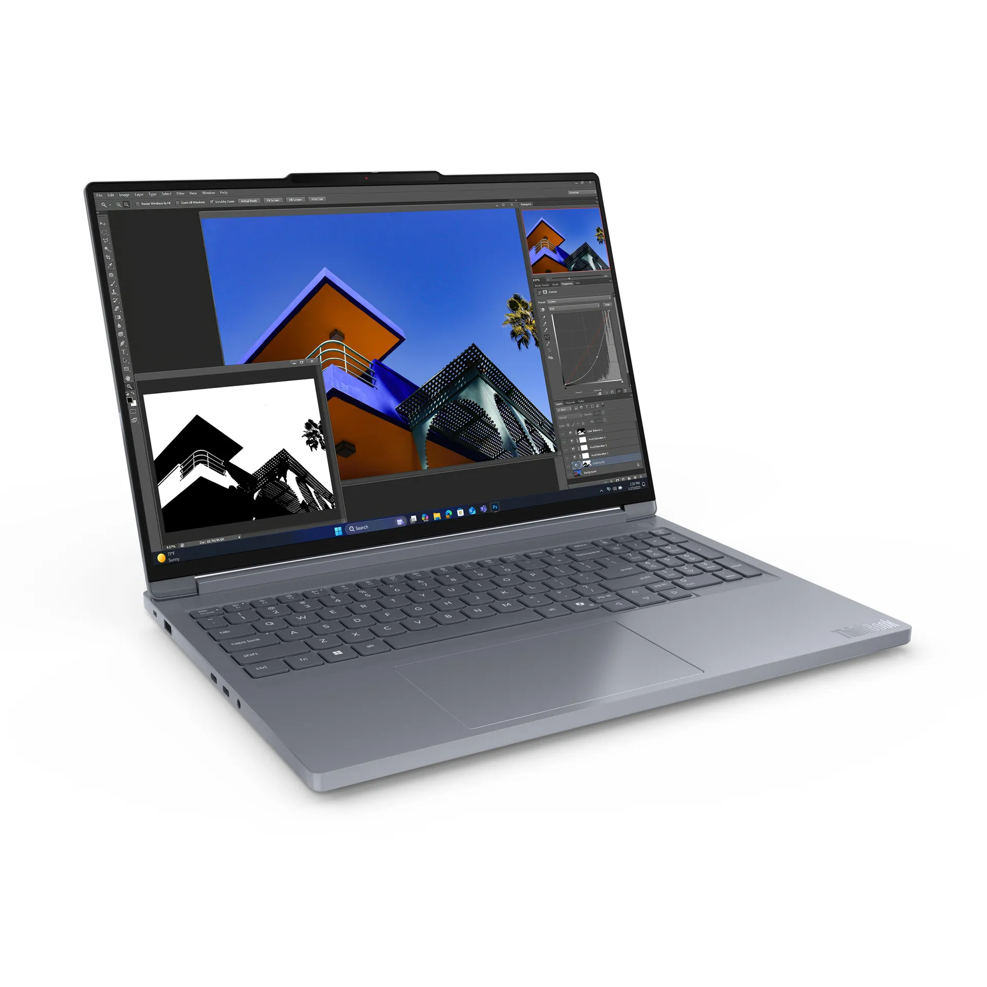 Lenovo ThinkBook 16p G6 ADR AMD Ryzen™ 9 8940HX Laptop 40,6 cm (16") WQXGA 64 GB DDR5-SDRAM 1 TB SSD NVIDIA GeForce RTX 5060 Wi-Fi 7 (802.11be) Windows 11 Pro Deutsch Grau – Bild 2