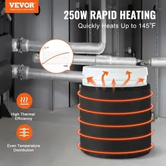 VEVOR 19 L Metallfassung Eimerheizer 250 W -17,78-62,78°C einstellbar Thermostat VEVOR 19 L Metallfassung Eimerheizer 250 W -17,78-62,78°C einstellbar Thermostat