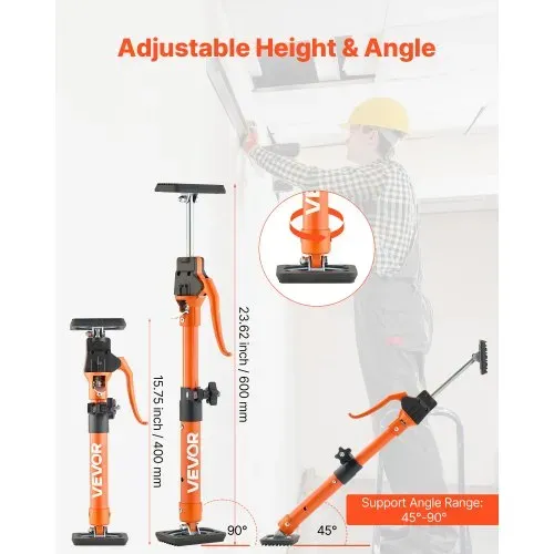 VEVOR Einhandstütze, 2 Stk., Deckenstütze 40–60cm, Teleskopstütze aus Stahl, Montagestütze bis zu 100kg Kapazität zum Installieren von Schränken, Anheben von Trockenbauwänden, Frachtstangen VEVOR Einhandstütze, 2 Stk., Deckenstütze 40–60cm, Teleskopstütze aus Stahl, Montagestütze bis zu 100kg Kapazität zum Installieren von Schränken, Anheben von Trockenbauwänden, Frachtstangen