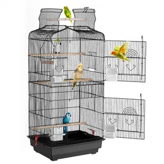 VEVOR Vogelkäfig, 457 x 355 x 925 mm, Vogelhaus für Sittiche, Finken, Kanarienvögel, Unzertrennliche, Nymphensittiche, Wellensittiche, kleine Mönchssittiche, Metallkäfig mit Schaukel & Sitzstange VEVOR Vogelkäfig, 457 x 355 x 925 mm, Vogelhaus für Sittiche, Finken, Kanarienvögel, Unzertrennliche, Nymphensittiche, Wellensittiche, kleine Mönchssittiche, Metallkäfig mit Schaukel & Sitzstange