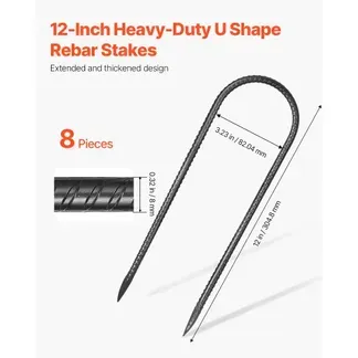 VEVOR Bodenanker, 304,8×82,04 mm, U-Typ mit 8 mm Durchmesser, verzinkte Zeltheringe, Erdanker, Erdnägel, Heringe, für Zelten, Vordächern, Camping, Trampolin, Blumenständer (8er-Pack) VEVOR Bodenanker, 304,8×82,04 mm, U-Typ mit 8 mm Durchmesser, verzinkte Zeltheringe, Erdanker, Erdnägel, Heringe, für Zelten, Vordächern, Camping, Trampolin, Blumenständer (8er-Pack)