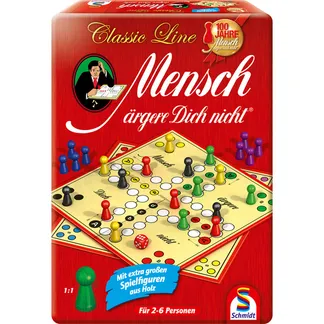 Classic Line: Mensch ärgere Dich nicht in Metalldose, Brettspiel Classic Line: Mensch ärgere Dich nicht in Metalldose, Brettspiel
