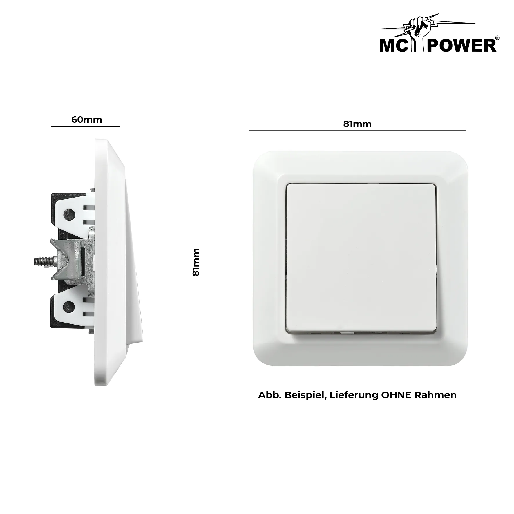 Wechselschalter McPower ''Cup'' 250V~/10A, UP, weiß – Bild 3