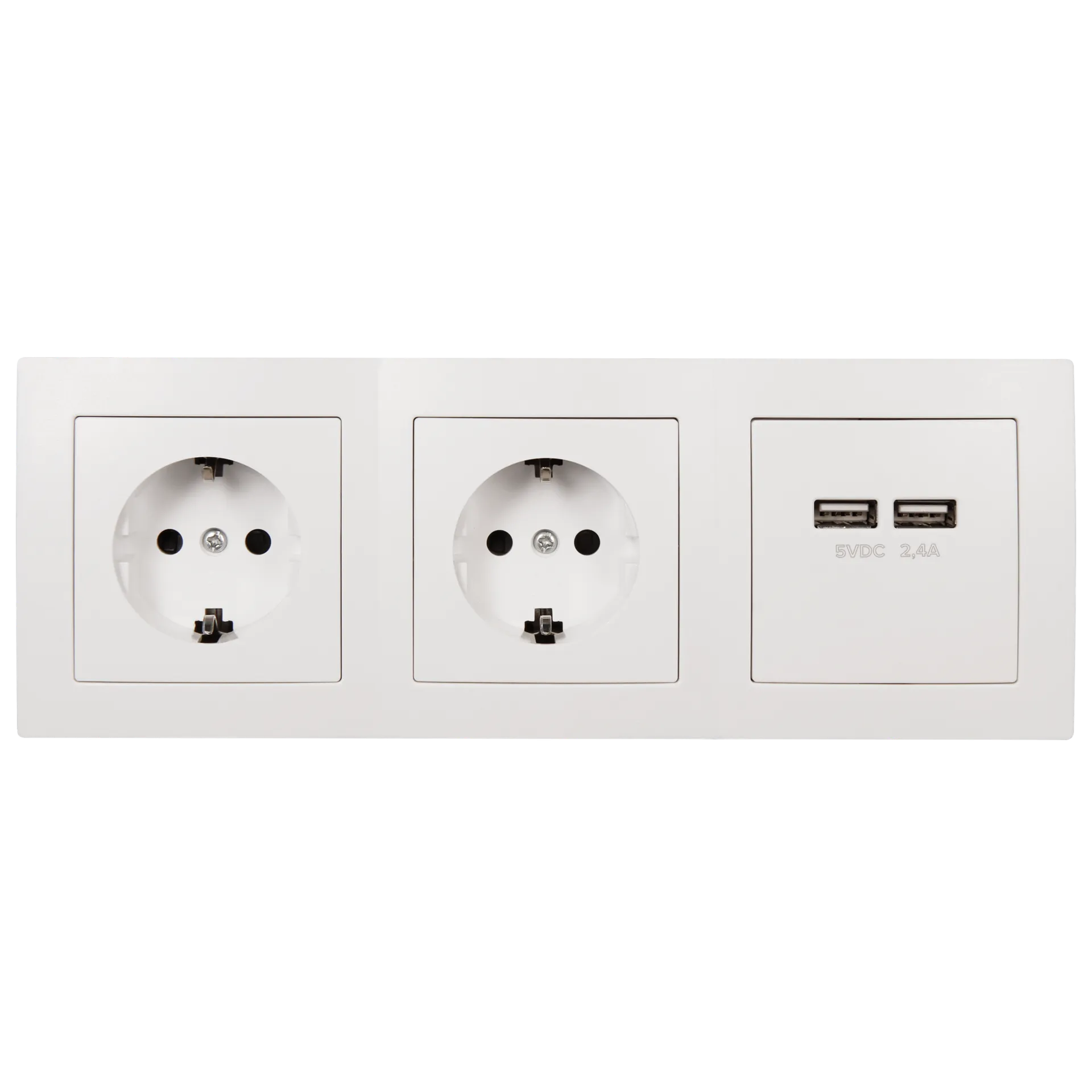Steckdosenblock McPower ''Flair'' Aufbau, weiß, 2-fach Schutzkontakt + 2x USB – Bild 2