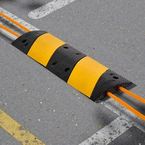 VEVOR 100 cm Kabelbrücke, 9979 kg Tragkraft, 2-Kanal-Überfahrschutz aus Gummi, Stolperschutz, Bodenabdeckungen, für Bereiche mit hoher Schwelle, Zuhause, Büro, Lager, 2er-Pack – Bild 7