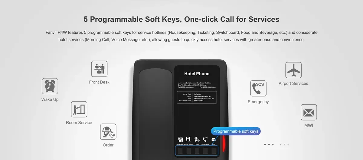 Fanvil H4-Black, H4 Black Hospitality Phone / SIP – Bild 3