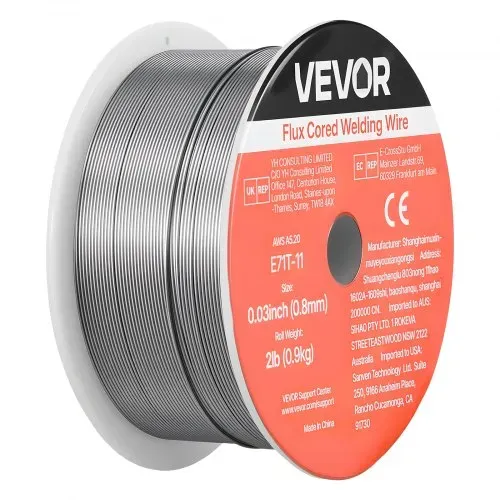 VEVOR Fülldraht 0,8 mm, MIG Schweißdraht E71T-11, 0,9 kg Gaslose Drahtrolle für Baustahl mit Geringer Spritzerbildung für Alle Schweißpositionen, Selbstschützend für den Außeneinsatz, 1 Stk. – Bild 9