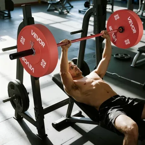 VEVOR Langhantelstange Zugstange 180 cm mit geriffeltem Griff für Krafttraining Gewichtheben Kniebeugen Kreuzheben Bankdrücken, Hantelstange passend für 50 mm Hantelscheiben mit 317,5 kg Tragkraft – Bild 7