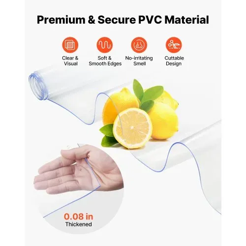VEVOR Transparenter PVC-Streifenvorhang, 1220x2134 mm, 2 mm Dicke, 8 Stk. Lamellenvorhang, -55,6℃ bis 30℃ Vorhangstreifen, Kunststoff-Türstreifen für Lager-, Gefrier- und Garagentore – Bild 4