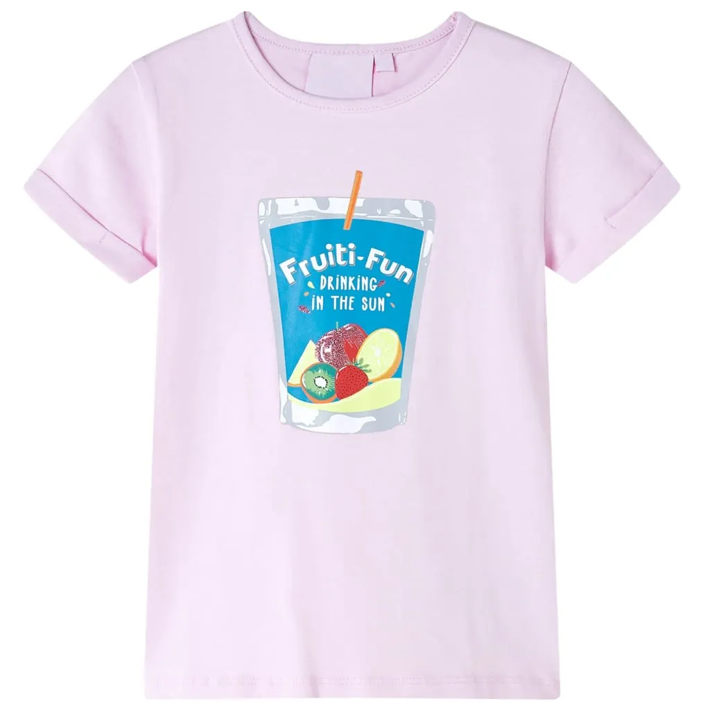 vidaXL Kinder-T-Shirt Zartrosa 128 vidaXL Kinder-T-Shirt Zartrosa 128