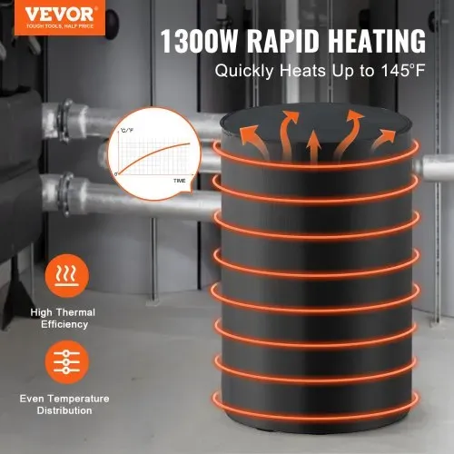 VEVOR 208L Fassheizung 1300W -17,78-62,78°C Einstellbar unabhängiges Thermostat VEVOR 208L Fassheizung 1300W -17,78-62,78°C Einstellbar unabhängiges Thermostat