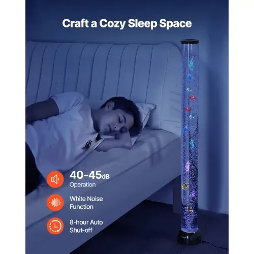 VEVOR Lavalampe mit 10 schwimmenden Fischen, 120 cm, Blasenlichtlampe, 16 Farbwechsel-Lichteffekte, Fernbedienung, Stimmungslicht, Aquarium Nachtlicht für Schlafzimmer, Wohnzimmer, Heimdekoration – Bild 4