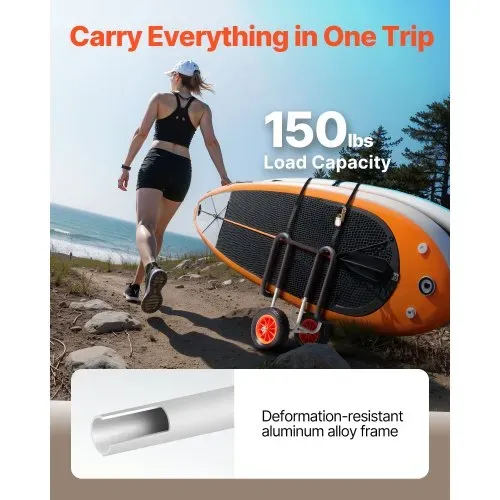 VEVOR Transportwagen, 68 kg, Stand Up Paddle Board Trolley mit 25,4 cm Vollgummireifen, Schaumstoffpolster, Spanngurt, ideale Transporthilfe für Paddleboard- und Surfboard, 520 x 500 x 680 mm VEVOR Transportwagen, 68 kg, Stand Up Paddle Board Trolley mit 25,4 cm Vollgummireifen, Schaumstoffpolster, Spanngurt, ideale Transporthilfe für Paddleboard- und Surfboard, 520 x 500 x 680 mm
