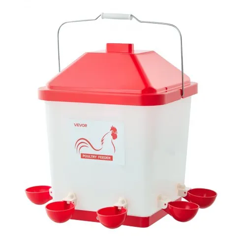VEVOR Hühnertränke 19 L, Automatische Geflügeltränke mit 6 Wassernäpfen, Wasserspender, Schwerkrafttränke mit Griff & Dichtungsring, wasserdichtes PP-Material, verlustfreies Design, für Hühner VEVOR Hühnertränke 19 L, Automatische Geflügeltränke mit 6 Wassernäpfen, Wasserspender, Schwerkrafttränke mit Griff & Dichtungsring, wasserdichtes PP-Material, verlustfreies Design, für Hühner