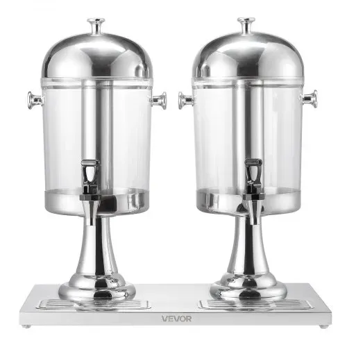 VEVOR Getränkespender (2 x 8 L) für Partys Saftspender (aus Edelstahl + Polycarbonat) mit tropfsicherem Zapfhahn & Sockel Wasserspender für Restaurants Partys, selbstgemachte Getränke Spender – Bild 8