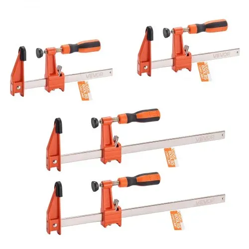 VEVOR Stangenklemmen für Holzbearbeitung 4 Stk. (15,24 / 30,48 cm) Öffnung, feststellbare F-Klemme mit 272 kg Belastungsgrenze, 63,5 mm Tiefe, Gusseisen & Kohlenstoffstahl, Metallbearbeitung VEVOR Stangenklemmen für Holzbearbeitung 4 Stk. (15,24 / 30,48 cm) Öffnung, feststellbare F-Klemme mit 272 kg Belastungsgrenze, 63,5 mm Tiefe, Gusseisen & Kohlenstoffstahl, Metallbearbeitung