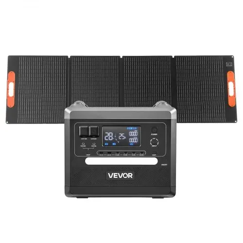VEVOR Tragbare Powerstation, 2400-W-Solargenerator mit Faltbarem 200-W-Solarpanel, Erweiterbarem 2160-Wh-LiFePO4-Akku, 10 Ausgängen & Einstellbarer Eingangsleistung für Zuhause, Camping & RV – Bild 8