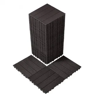 VEVOR Terrassenfliesen, 36er-Set, Balkonfliesen 30x30cm, Klickfliesen, wasserdichter Kunststoff-Bodenbelag für den Außenbereich, Terrassenbodenbelag für Veranda, Pool, Balkon, Hinterhof, Dunkelbraun VEVOR Terrassenfliesen, 36er-Set, Balkonfliesen 30x30cm, Klickfliesen, wasserdichter Kunststoff-Bodenbelag für den Außenbereich, Terrassenbodenbelag für Veranda, Pool, Balkon, Hinterhof, Dunkelbraun