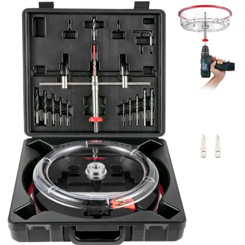 VEVOR Einstellbares Lochsägen-Set, 1-5/8 Zoll bis 11-13/16 Zoll (40-300mm), Einbau-Lochsäge mit PC-Staubschutz, Zwei austauschbare Zentrierbohrer, für Einbauleuchten, Deckenlautsprecher, V. Entlöcher VEVOR Einstellbares Lochsägen-Set, 1-5/8 Zoll bis 11-13/16 Zoll (40-300mm), Einbau-Lochsäge mit PC-Staubschutz, Zwei austauschbare Zentrierbohrer, für Einbauleuchten, Deckenlautsprecher, V. Entlöcher
