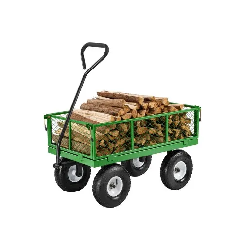 VEVOR Bollerwagen 300 kg, Transportwagen, Gartenwagen, Gerätewagen, Handwagen aus Metall für den Außenbereich mit Reifen, abnehmbaren Seitenteilen aus Netzmaterial & um 180° drehbarem Griff VEVOR Bollerwagen 300 kg, Transportwagen, Gartenwagen, Gerätewagen, Handwagen aus Metall für den Außenbereich mit Reifen, abnehmbaren Seitenteilen aus Netzmaterial & um 180° drehbarem Griff