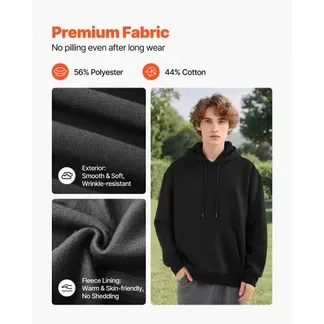 VEVOR Kapuzenpullover Damen, Hoodie Größe M, Fleece, langärmlig, Basic-Pullover mit Kapuze, warm & hautfreundlich, praktisch & trendig, Sweatshirt mit großer Tasche für Herbst & Winter, Schwarz VEVOR Kapuzenpullover Damen, Hoodie Größe M, Fleece, langärmlig, Basic-Pullover mit Kapuze, warm & hautfreundlich, praktisch & trendig, Sweatshirt mit großer Tasche für Herbst & Winter, Schwarz